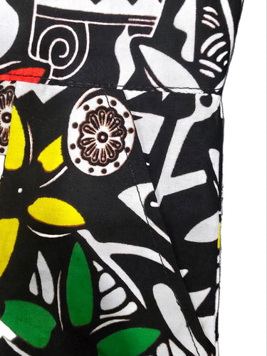 Ankara Print Wide Leg Pants Plus Size Black White Floral Geometric African Print Trousers Elastic Waist Women Casual Street Style African Pants