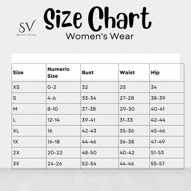 Smooth Visage Size Chart