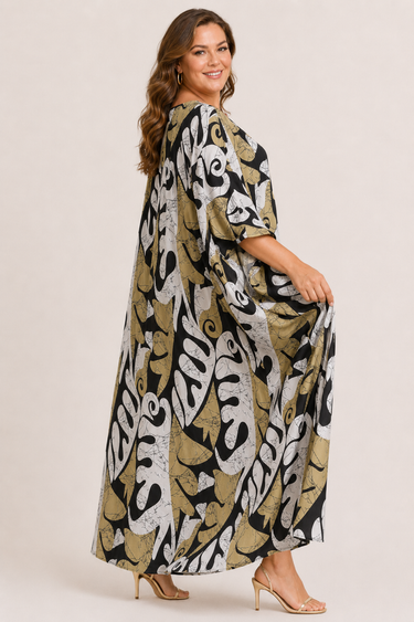 caftan plus size dress Maxi Dark Blue Beach Wear Evening Gown Lounge 1 BlondesInHeaven Gypsie Blu boho clothing. Plus Size Kaftan Maxi Dress