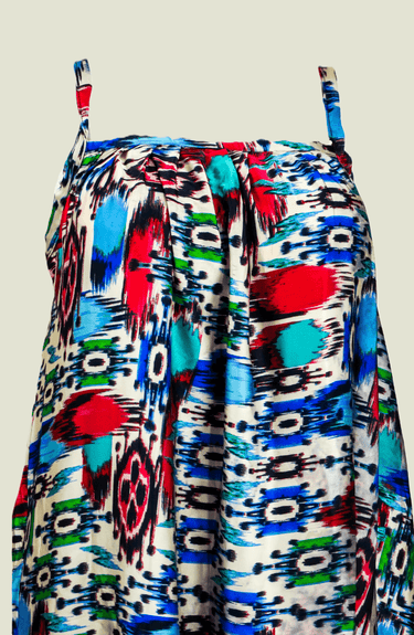 Color Splash Abstract Print Sundress – Silky Feel, Summer Dresses For Women Handmade by Smooth Visage - Smooth Visage