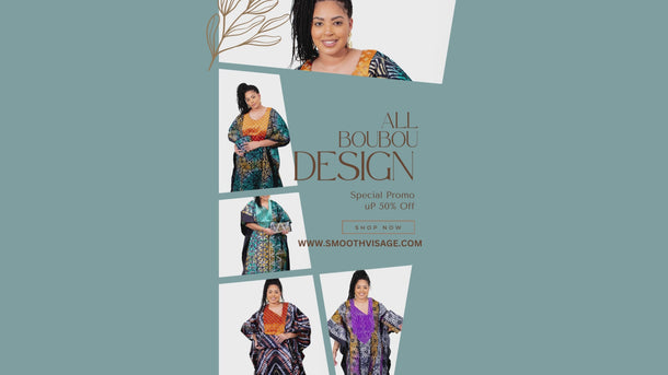 Multicolor Adire Boubou Kaftan for Women - Handmade African Fashion by Smooth Visage