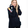 Smooth Visage Handmade Navy Blue African Print Design Women's Hoodie Sweatshirt - Smooth Visage