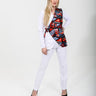 Women’s Asymmetrical Wrap Blazer Suit – African Print Ankara & Crepe Two - Piece Set | Professional & Formal Outfit - Smooth Visage